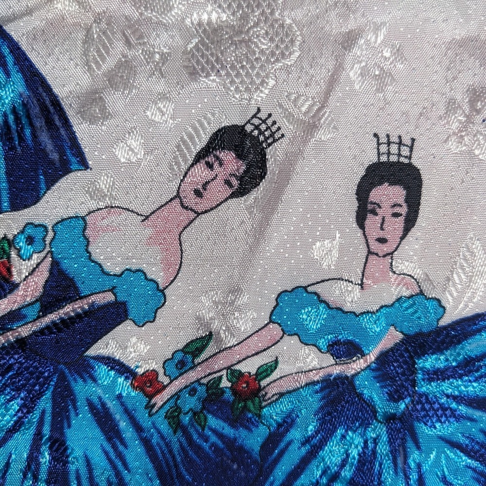 Vintage 1950s Ballerina Scarf 28" Ballet Dancers Rayon Japan Mid Century - Picture 6 of 12